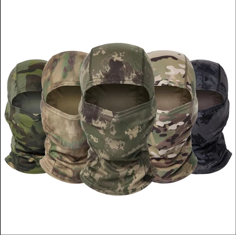 Outdoor Hunting Prints - قبعة بالاكلافا مموهة للدراجات، قناع وجه